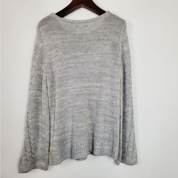 Lauran Conrad LC LARGE Heather Gray Ruffle Sweater - Picture 4 of 8